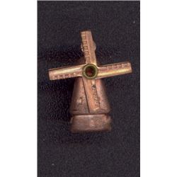 Copper Plated Windmill Charm with Moving Blades and Cha