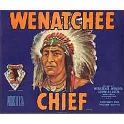 Wenatchee Chief Crate Label