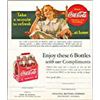 Image 1 : 1940s Coca Cola Ad Card with Lady