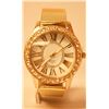 Image 1 : QUARTS GOLD COLORED WRIST WATCH W/CZ