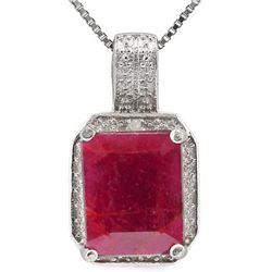 GENUINE 3.30 CTW RUBY AND 0.01 CTW DIAMOND PLATINUM PLA