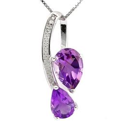 GENUINE 2.76 CTW AMETHYST PLATINUM PLATED .925 STERLING