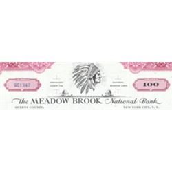 The Meadow Brook National Bank Stock Certificate - Indi