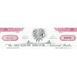 The Meadow Brook National Bank Stock Certificate - Indi