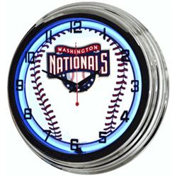 BLUE NEON 17" MLB CLOCK