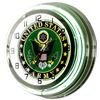 Image 1 : 18" GREEN U.S ARMY DOUBLE NEON WALL CLOCK