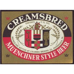 Creamsbred Muenchner Style Beer Label