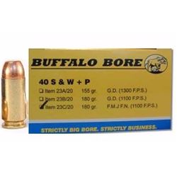 (AMMO) BUFFLO BR 40SW+P 180GR FMJ-FN (200 ROUNDS) 651815023038