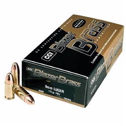 *AMMO* CCI 5201 Blazer Brass 9mm Full Metal Jacket Round Nose 124 GR (500 ROUNDS) 076683052018