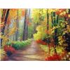 Image 1 : "A Stroll Among The Exquisite Fall Foliage" - Original Painting 20"h x 24"w (50x60cm)LA4110-20