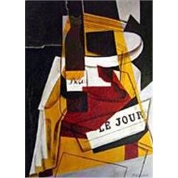 "Bottle, Newspaper And Fruit Bowl" - Juan Gris 20"w x 24"h (50x60cm) MO2339GRI-20