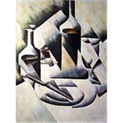 "Bottles And Knife" - Juan Gris 20"w x 24"h (50x60cm) MO2341GRI-20