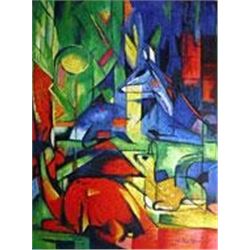 "Deer In The Forest" - Franz Marc 20"w x 24"h (50x60cm)MO2886MAR-20