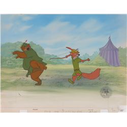 Robin Hood and Little John production cel and master background from Robin Hood