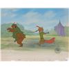 Image 1 : Robin Hood and Little John production cel and master background from Robin Hood