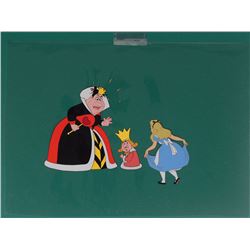 Alice, King, and Queen of Hearts production cel from an Educational Cartoon