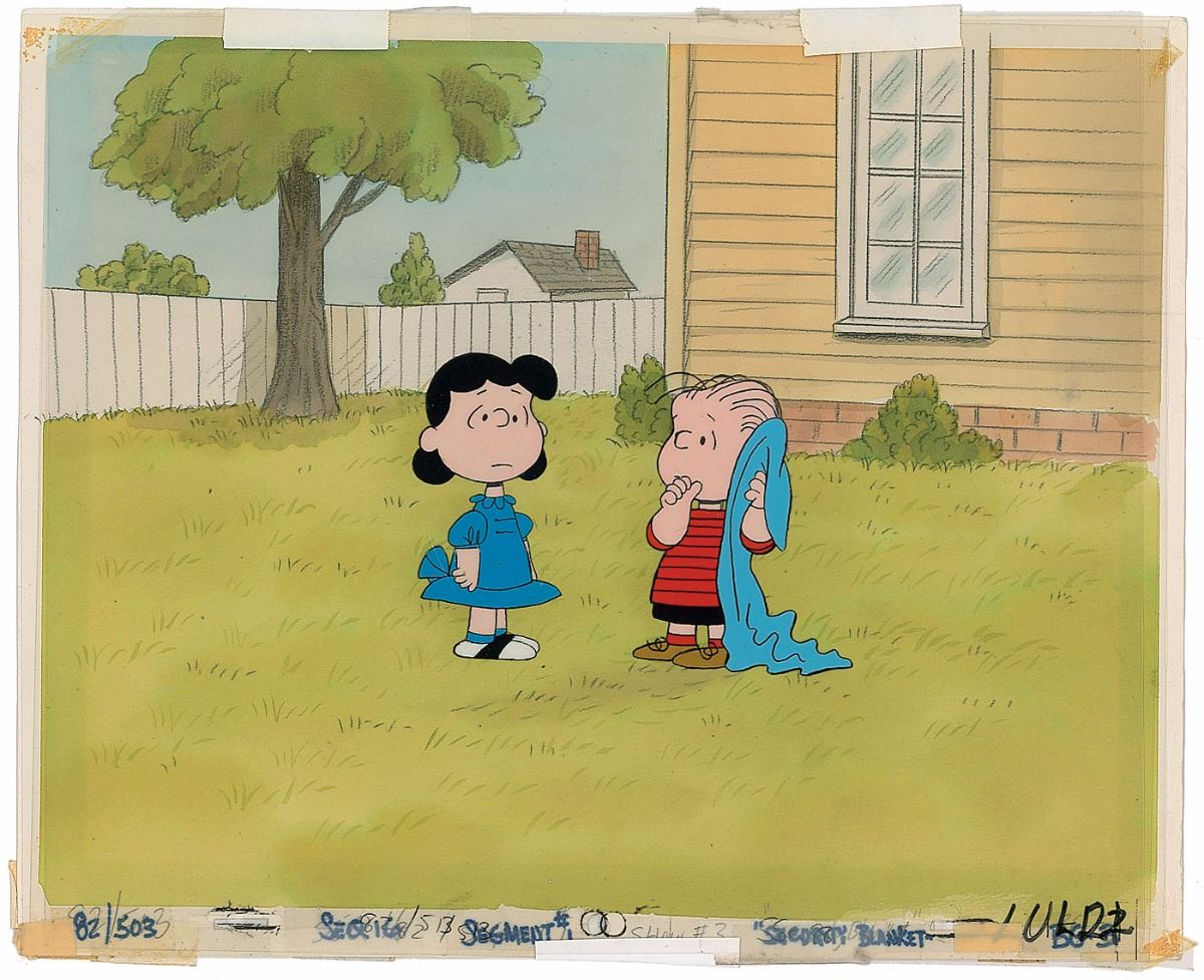 Lucy And Linus Production Cel And Production Background From The Charlie Brown And Snoopy Show Lucy And Linus Production Cel And Production Background From The Charlie Brown And Snoopy Show