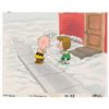 Image 1 : Charlie Brown and Peppermint Patty production cel and production background from It’s Christmastime 