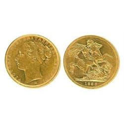 Victoria 1886M sovereign, St George on rev; good VF.  £52...