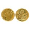 Image 1 : Victoria 1886M sovereign, St George on rev; good VF.  £52...