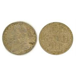 Geo II 1773 1/- roses & plumes on rev; VF. (1)  £32...