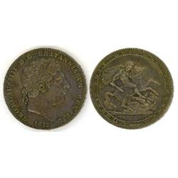 Geo III 1818 LIX crown, tiny digs on bust, near EF. (1) £60...