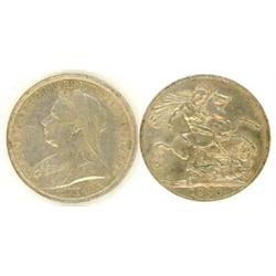 Victoria 1896 LIX crown, good VF. (1)  £60...