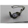 Image 3 : BRONZE TONE TRAIN MOTIF POCKET WATCH WITH CHAIN - NEW, WORKS