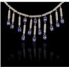 Image 2 : 14KT White Gold 6.02ctw Tanzanite and Diamond Necklace
