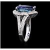 Image 3 : 14KT White Gold 5.64ct Tanzanite and Diamond Ring