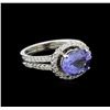 Image 2 : 2.55ct Tanzanite and Diamond Ring - 14KT White Gold