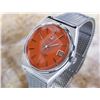 Image 2 : Omega Seamaster Stainless Steel Orange Dial Date Automatic Watch