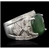 Image 2 : 14KT White Gold 6.63ct Emerald and Diamond Ring