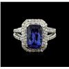 Image 1 : 14KT White Gold 3.58ct Tanzanite and Diamond Ring