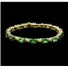 Image 1 : 14KT Yellow Gold 10.05ctw Tsavorite and Diamond Bracelet