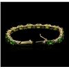 Image 3 : 14KT Yellow Gold 10.05ctw Tsavorite and Diamond Bracelet