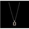 Image 2 : 14KT White Gold 28.42ct Quartz and Diamond Pendant With Chain
