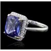Image 2 : 14KT White Gold 6.80ct Tanzanite and Diamond Ring