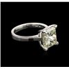 Image 2 : 5.00ct EGL USA Certified Diamond Solitaire Ring - Platinum