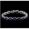 Image 1 : 14KT White Gold 22.10ctw Sapphire and Diamond Bracelet