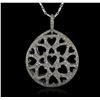 Image 1 : 14KT White Gold 0.52ctw Diamond Pendant With Chain