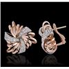 Image 1 : 14KT Rose Gold 0.50ctw Diamond Earrings