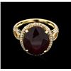 Image 1 : 10.89ct Ruby and Diamond Ring - 14KT Yellow Gold