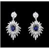 Image 1 : 14KT White Gold 1.86ctw Sapphire and Diamond Earrings