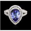 Image 2 : 14KT White Gold 3.22ct Tanzanite and Diamond Ring