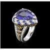 Image 4 : 18KT White Gold GIA Certified 10.68ctw Sapphire and Diamond Ring