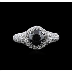 2.45ctw Black Diamond Ring - 18KT White Gold