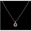 Image 2 : 2.72ct Tanzanite and Diamond Pendant With Chain - 14KT Rose Gold