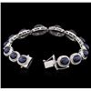 Image 3 : 35.86ctw Sapphire and Diamond Bracelet - 14KT White Gold