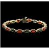 Image 1 : 14KT Yellow Gold 9.80ctw Sapphire and Diamond Bracelet